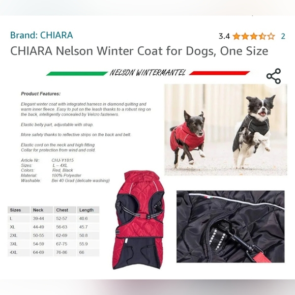 Chaira Nelson Large Winter Coat for Dogs - Picture 4 of 6